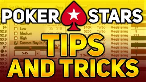 pokerstars tips and tricks